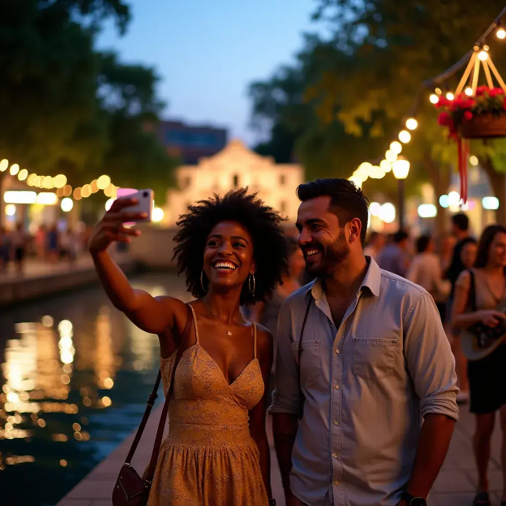 Festiwal muzyki country w Teksasie, z tłumem tańczącym w rytm muzyki